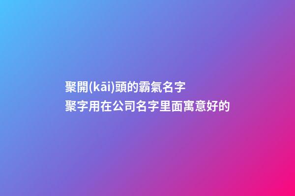 聚開(kāi)頭的霸氣名字 聚字用在公司名字里面寓意好的-第1張-公司起名-玄機(jī)派